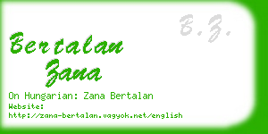 bertalan zana business card